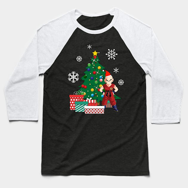 Krillin Around The Christmas Tree Baseball T-Shirt by Nova5